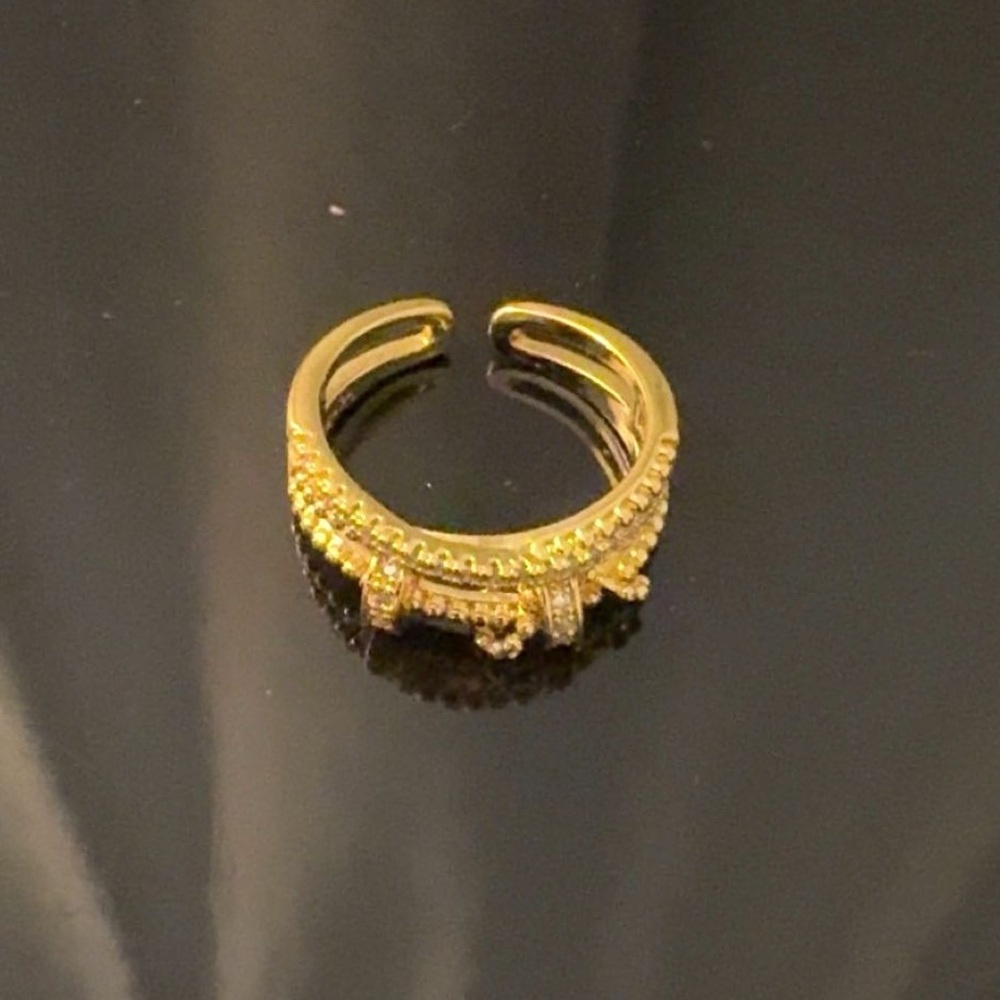 Gold-Tone Crystal Accent Open Band Ring - Women Jewelry